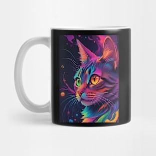 Colourful Curious Cat Mug